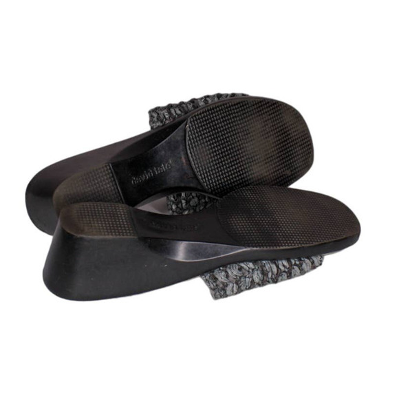 David Tate Wedge Slip On Sandal Blue Woven Straw Size 7.5 - Picture 5 of 5